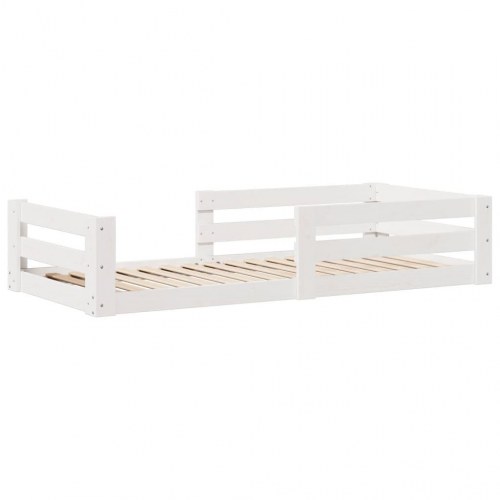 Sengeramme uden madras 100 x 200 cm i massivt fyrretræ - hvid