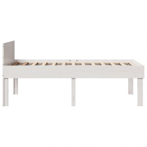 Sengeramme i massivt fyrretræ 90 x 190 cm - hvid