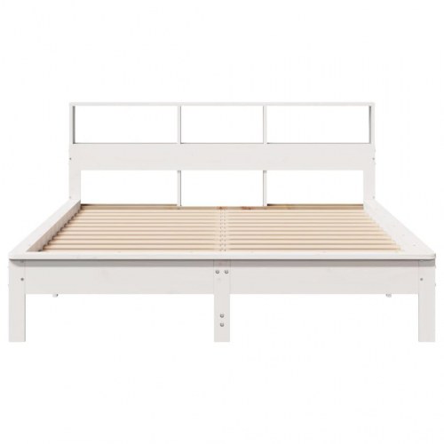 Sengeramme uden madras med hovedgærde 135 x 190 cm - hvid