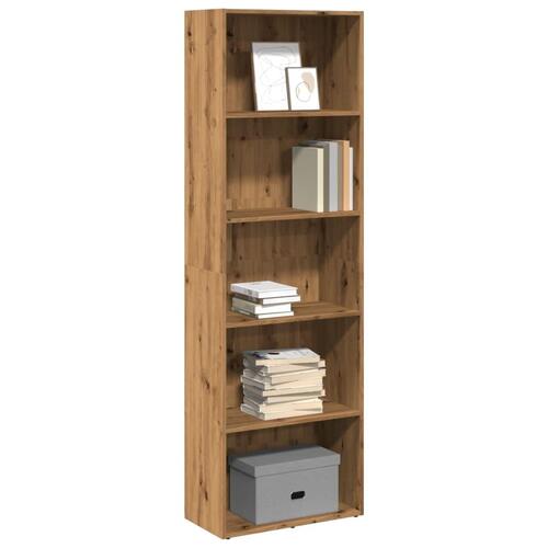 Bogreol 60x30x189 cm konstrueret træ gammelt eg