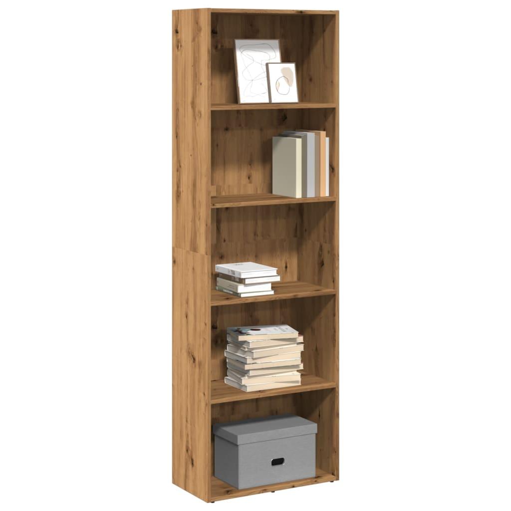 Bogreol 60x30x189 cm konstrueret træ gammelt eg