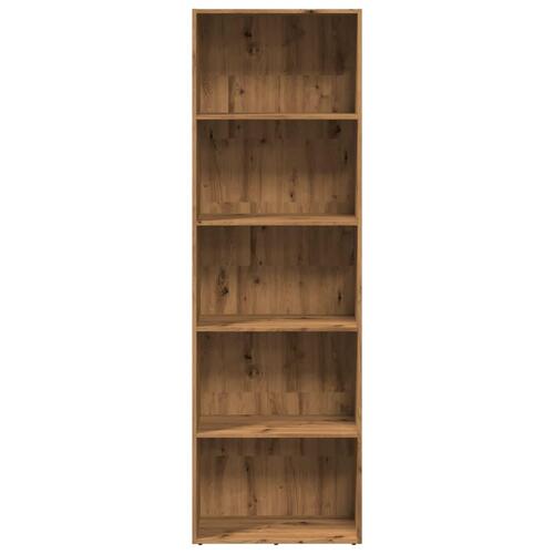 Bogreol 60x30x189 cm konstrueret træ gammelt eg