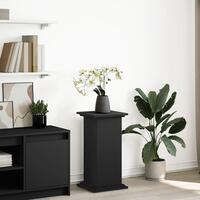 Piedestal med opbevaring 31x30x60 cm konstrueret træ sort
