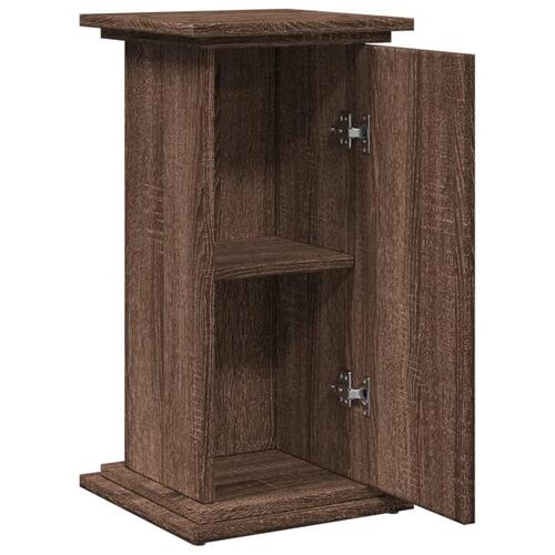 Piedestal med opbevaring 31x30x60 cm konstrueret træ brun eg