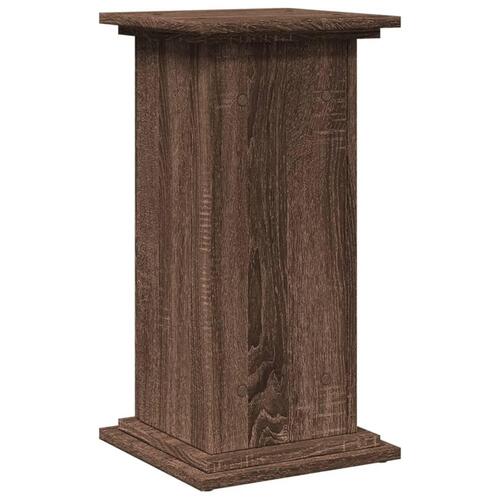 Piedestal med opbevaring 31x30x60 cm konstrueret træ brun eg