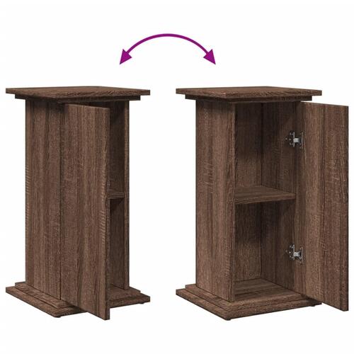 Piedestal med opbevaring 31x30x60 cm konstrueret træ brun eg