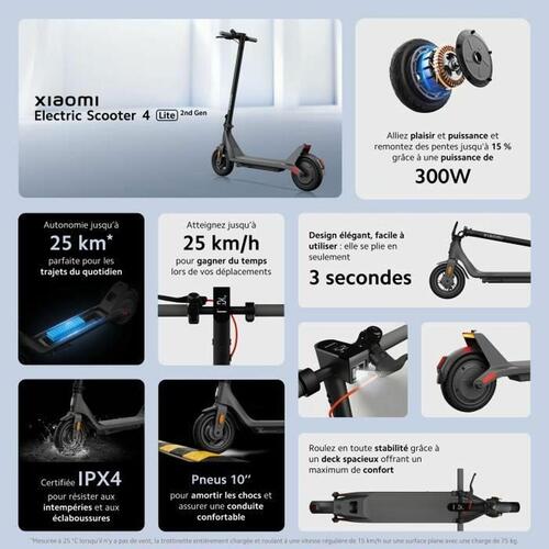 Elscooter Xiaomi 4 Lite 2nd Gen 300 W 25 km/h