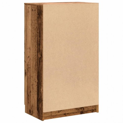 Skoskab 59×35×100,5 cm i konstrueret træ - gammelt træ-look