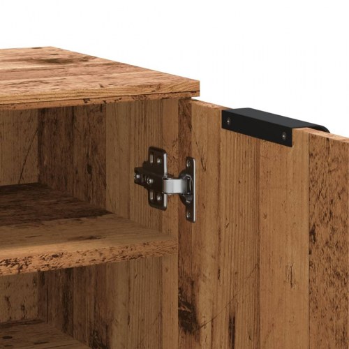 Skoskab 59×35×100,5 cm i konstrueret træ - gammelt træ-look