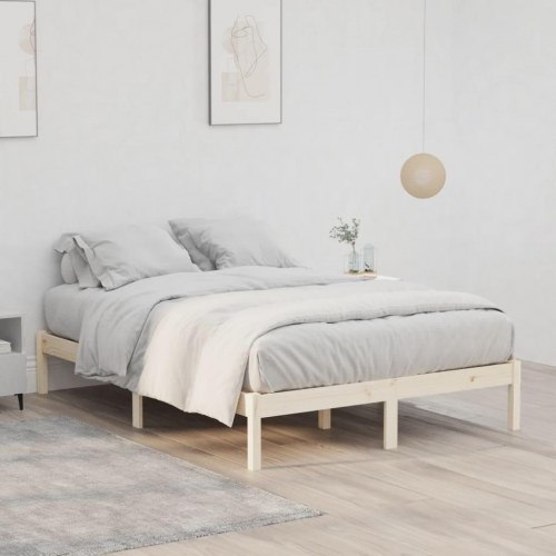 Sengeramme i massivt fyrretræ 137 x 190 cm - uden madras