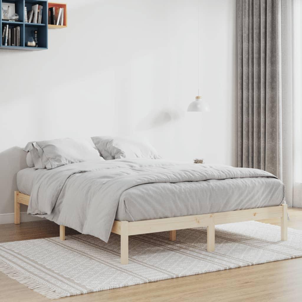 Sengeramme Uden Madras 193x203 Cm Massivt Fyrretræ