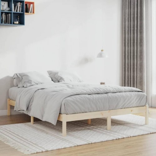 Sengeramme i massivt fyrretræ 152×203 cm - uden madras