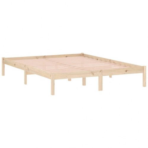 Sengeramme i massivt fyrretræ 152×203 cm - uden madras