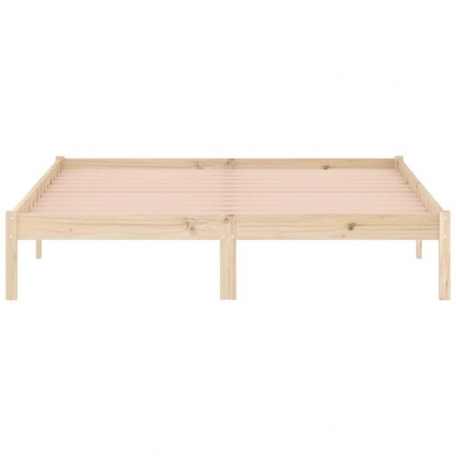 Sengeramme i massivt fyrretræ 152×203 cm - uden madras