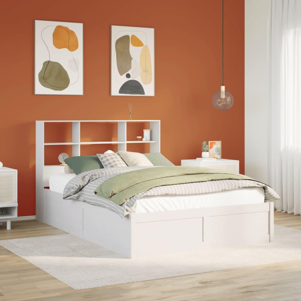 Sengeramme Uden Madras Massivt Fyrretræ - Hvid / 140 x 190 cm
