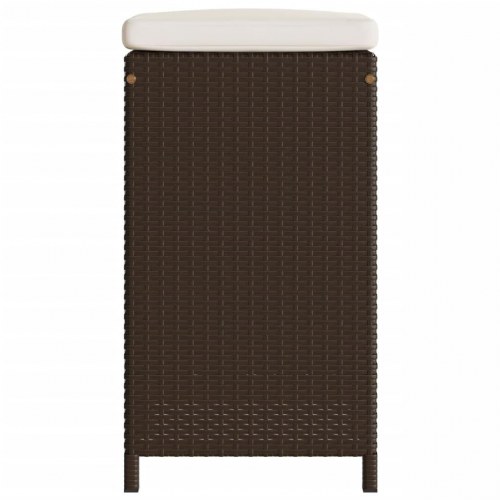 Udendørs barstole med hynder 6 stk. polyrattan brun