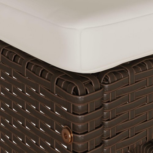 Udendørs barstole med hynder 6 stk. polyrattan brun