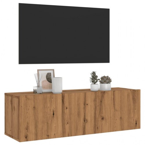 Væghængt tv-bord 100 x 30 x 30 cm med 2 låger