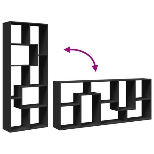 Bogreol/rumdeler 67x25x161,5 cm konstrueret træ sort