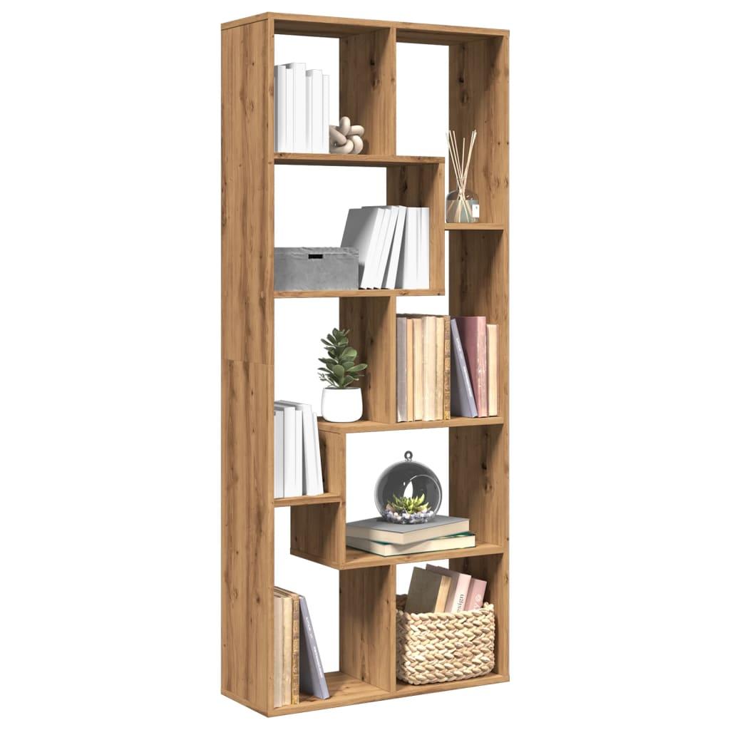 vidaXL bogreol/rumdeler 67x25x161,5 cm konstrueret træ kunsteg