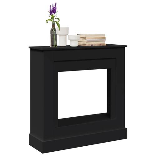 Forsats til pejs 90x30x90 cm konstrueret træ sort