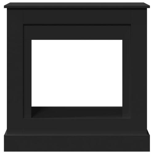 Forsats til pejs 90x30x90 cm konstrueret træ sort
