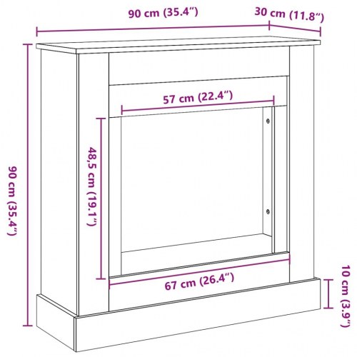 Pejseforsats 90 x 30 x 90 cm - sort