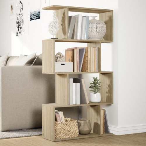 Bogreol/rumdeler 70x24x129 cm 4 niveauer konstrueret træ