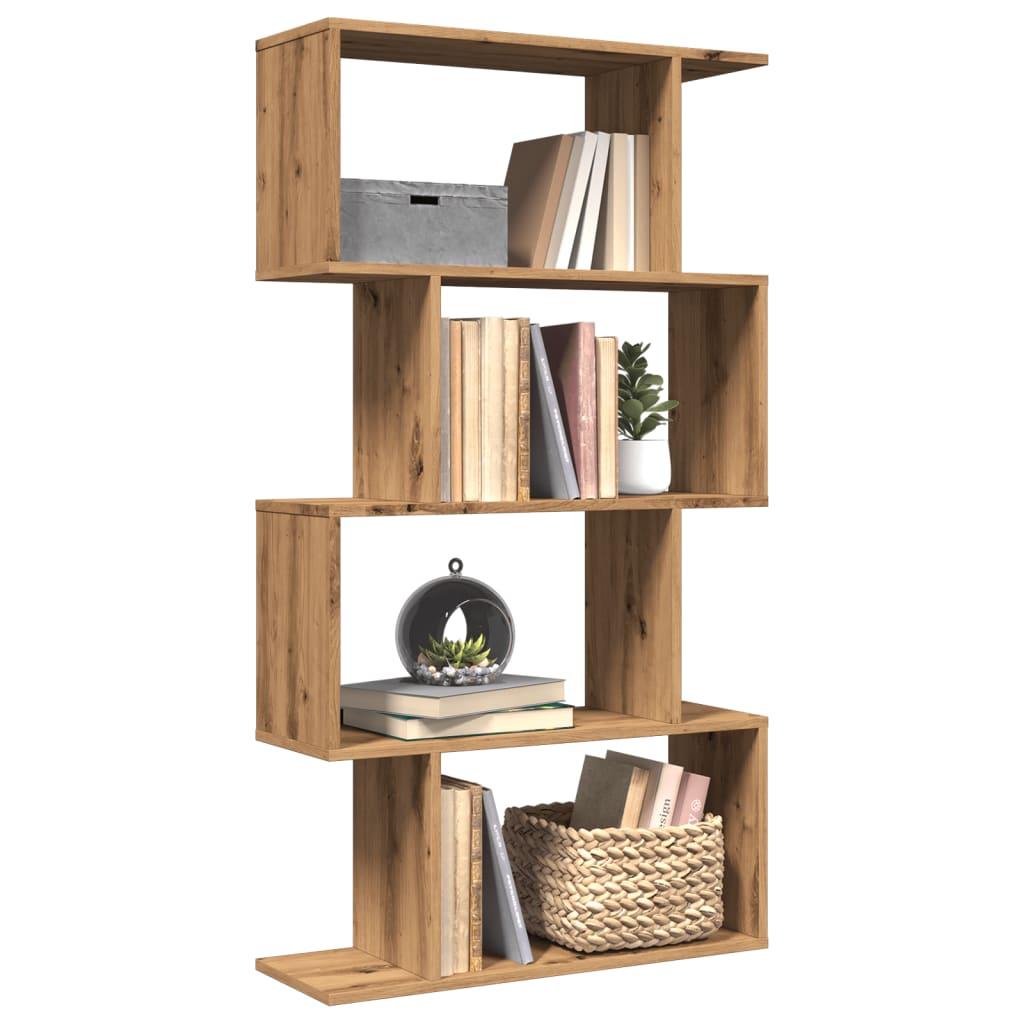 Bogreol Rumdeler 70x24x129cm Niveauer Konstrueret Træ Kunsteg
