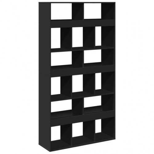 Bogreol med 15 rum - 100x33x187,5 cm - sort konstrueret træ