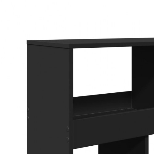 Bogreol med 15 rum - 100x33x187,5 cm - sort konstrueret træ