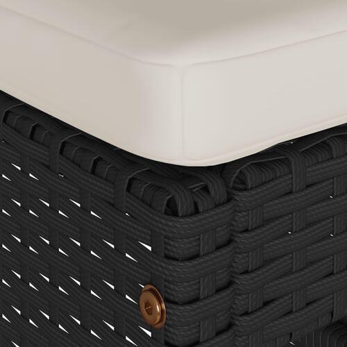 Barstole til haven med hynder 4 stk. polyrattan sort