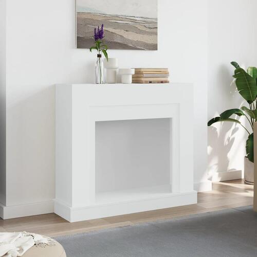 Forsats til pejs 100x30x87,5 cm konstrueret træ hvid