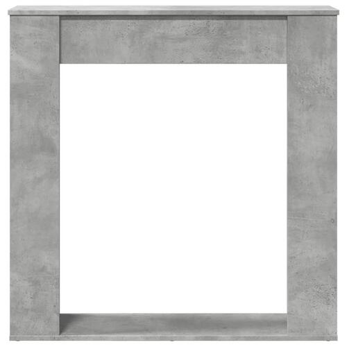 Forsats til pejs 100x20x100 cm konstrueret træ betongrå