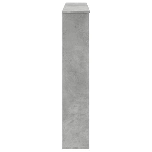Forsats til pejs 100x20x100 cm konstrueret træ betongrå