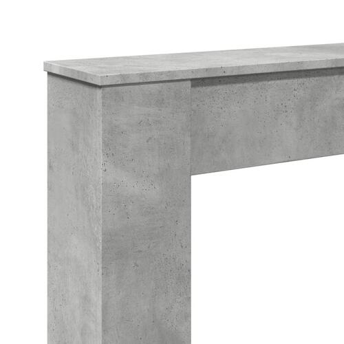 Forsats til pejs 100x20x100 cm konstrueret træ betongrå