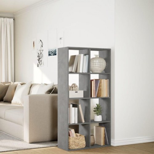 Bogreol som rumdeler 69,5 x 29 x 137,5 cm - betongrå