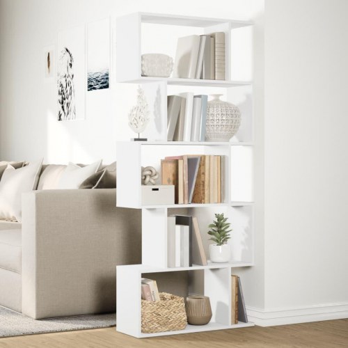 Rumdelerreol 5-lags - hvid 70 x 24 x 161 cm