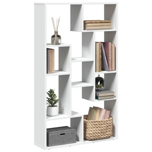 Bogreol 72x20x120 cm konstrueret træ hvid