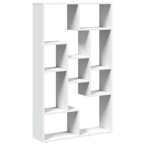 Bogreol 72x20x120 cm konstrueret træ hvid