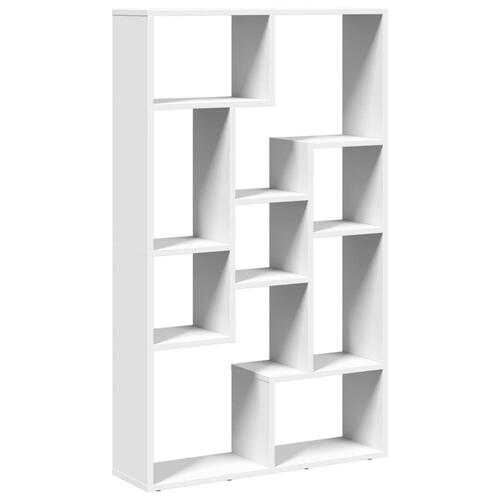 Bogreol 72x20x120 cm konstrueret træ hvid
