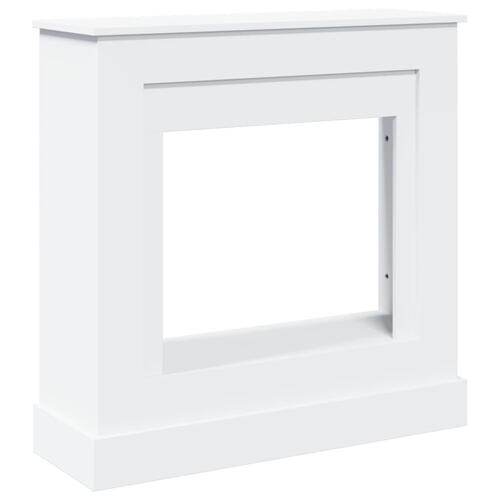 Forsats til pejs 90x30x90 cm konstrueret træ hvid