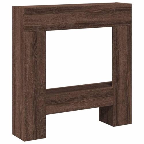 Forsats til pejs 81x18x82 cm konstrueret træ brun egetræ