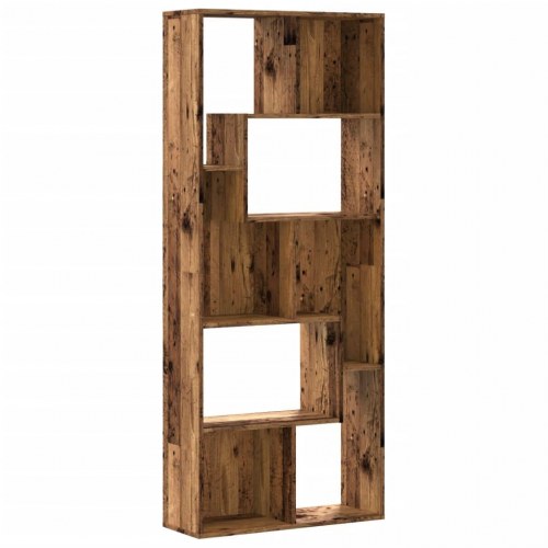 Bogreol i konstrueret træ - 67×24×161 cm, antikt træ