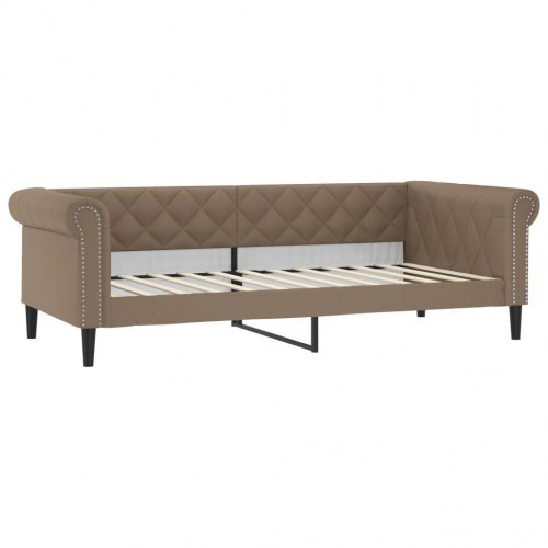 Daybed 90 x 200 cm i kunstlæder - cappuccinofarvet sovesofa