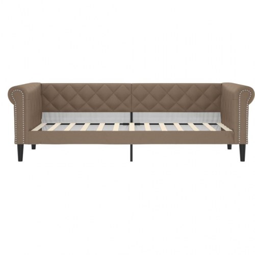 Daybed 90 x 200 cm i kunstlæder - cappuccinofarvet sovesofa
