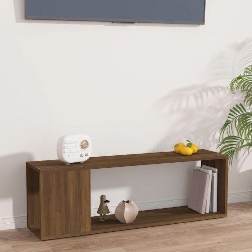Tv-bord i konstrueret træ 100 x 24 x 32 cm brun egetræ