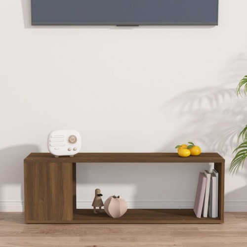 Tv-bord i konstrueret træ 100 x 24 x 32 cm brun egetræ