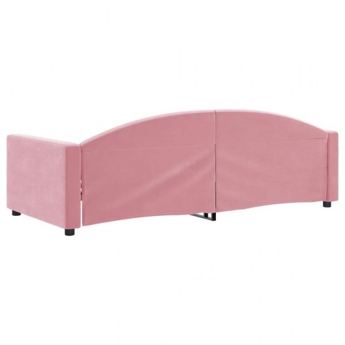 Daybed 90x200 cm i velour - lyserød sovesofa