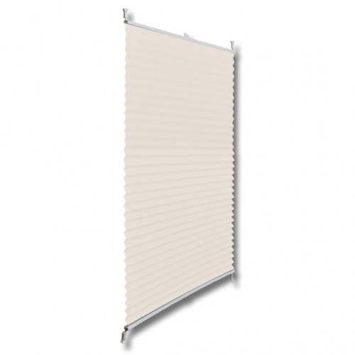 Plisségardin 90×100 cm - cremefarvet, justerbart uden boring